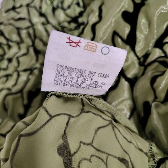 ALGO Textured Y2K L Floral Jacket Women’s Green Zip Up Raised Rose Pattern Retro - Picture 7 of 10